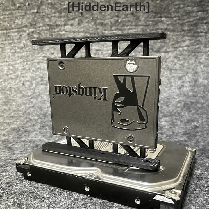 HIDDENEARTH ถาดแปลง SSD HDD 2.5 เป็น 3.5 นิ้ว | Adapter SSD 2.5 to Harddisk 3.5 | Bracket ถาดใส่ SSD 3D Print